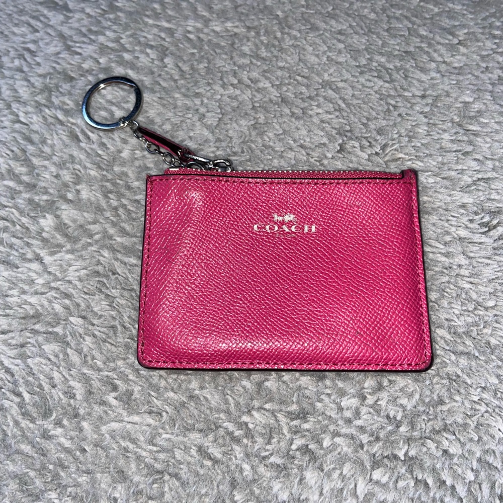 Pink Coach Keychain Wallet ID case